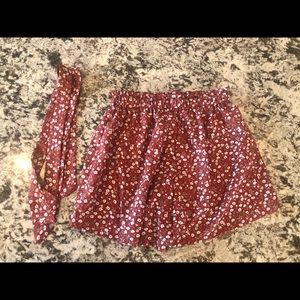 Shein flowy flower print shorts with tie!